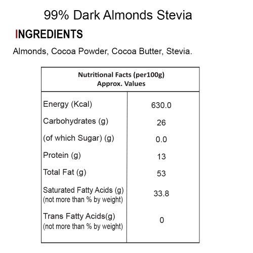 BOGATCHI Stevia Sugarfree Chocolate Bar, Almonds, 80g